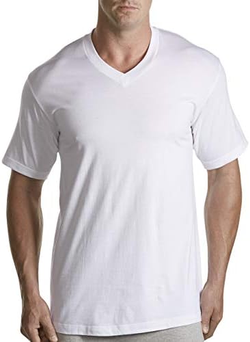 מפרץ הארבור מאת חולצות טריקו עם צווארון V הגדולים והגבוהים של DXL בגברים | חולצות שרוול קצר עם חורי זרוע מורחבים לנוחות